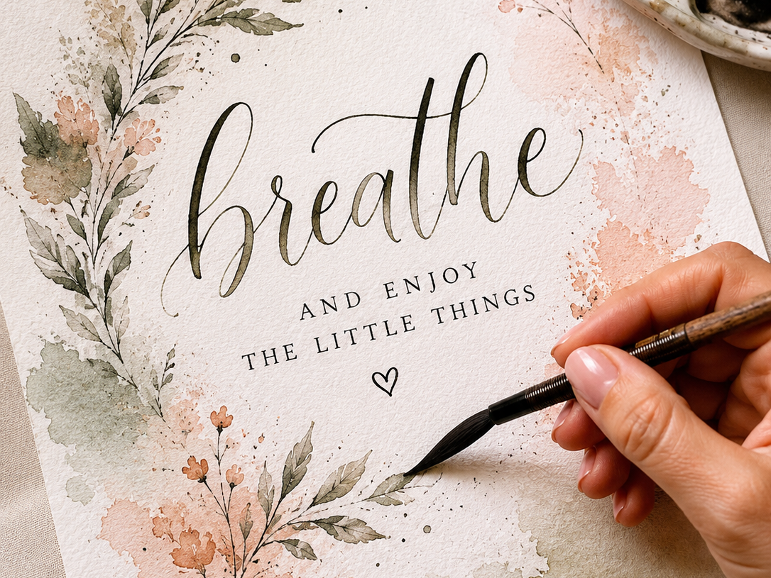 Handlettering Breathe