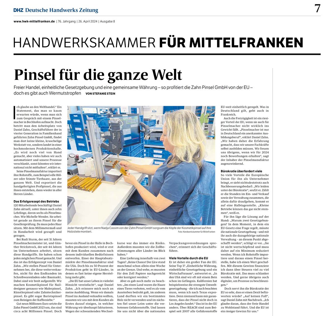 Artikel "Pinsel für die ganze Welt"