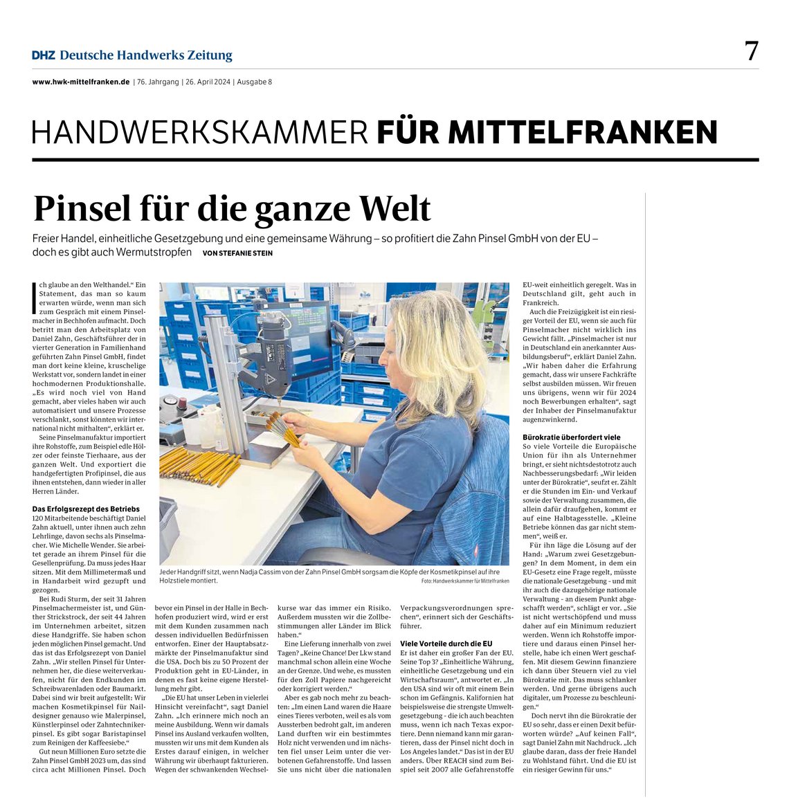 Artikel "Pinsel für die ganze Welt"