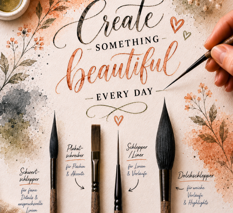 Handlettering mit Pinseln