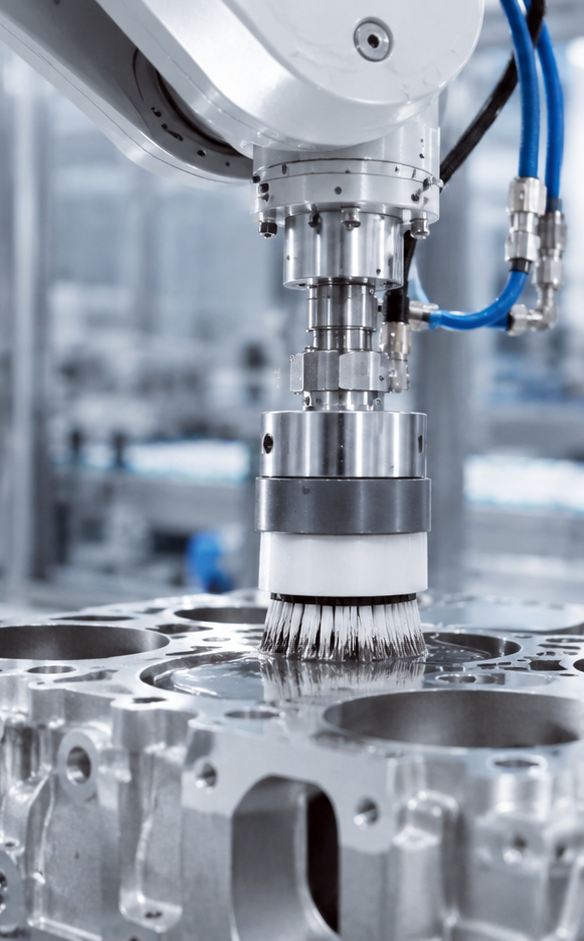 Industrielle Tellerbürste für automatisierte Oberflächenbearbeitung