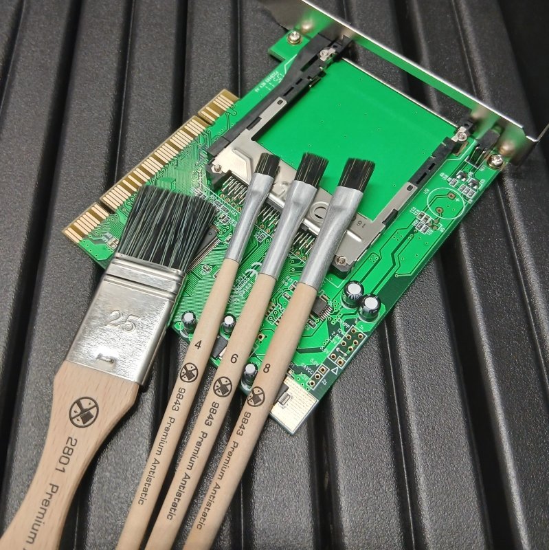 antistatic brushes for electronic devices