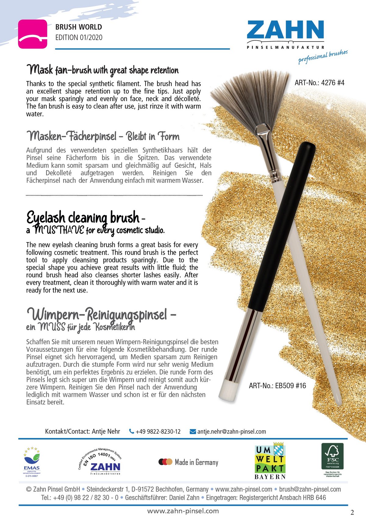 Cosmetic brushes brush news handmade in Germany