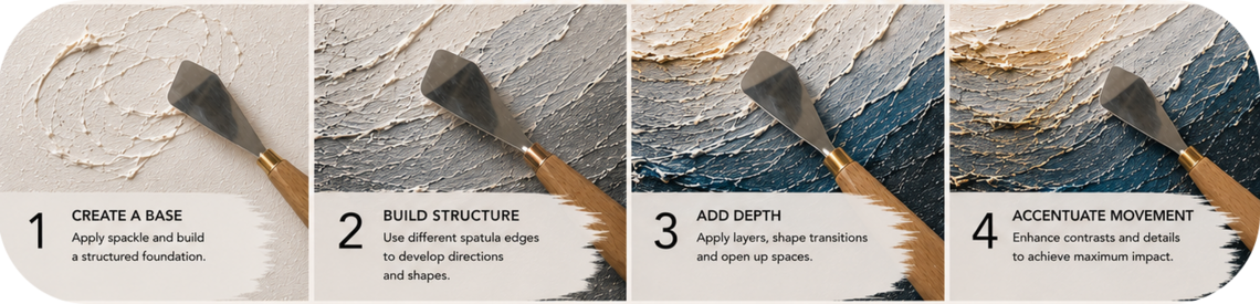 Spatex shaping knife for structure paste (ai background)