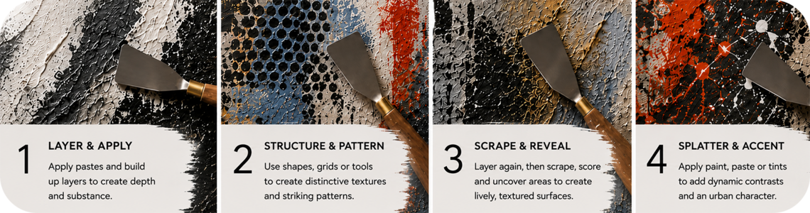 Multiple use shaping knives SPATEX