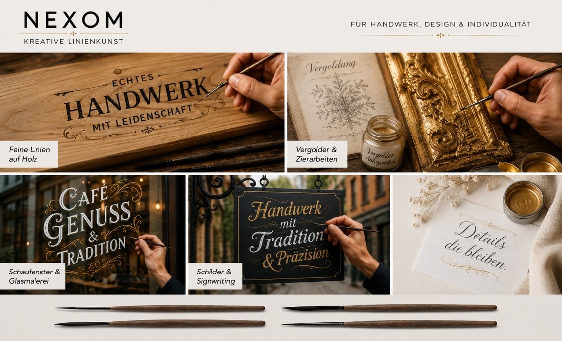 Nexom Pinsel für Handwerk, Schilder, Glas, Vergolden (KI)