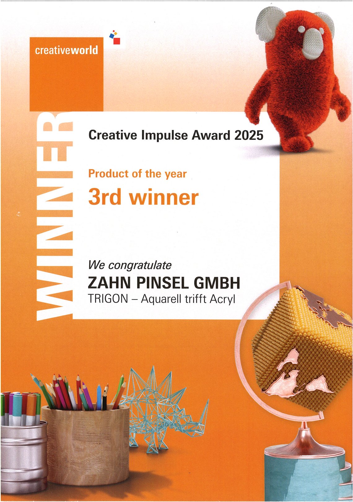 Creative Impulse Award 3. Platz Kategorie Produkt des Jahres