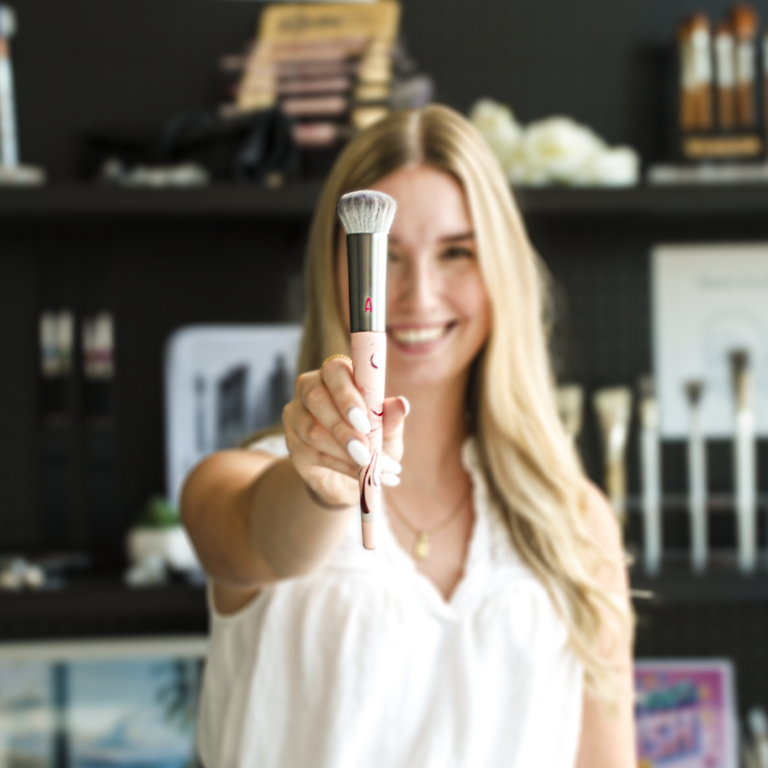 Product manager with individual cosmetic brush