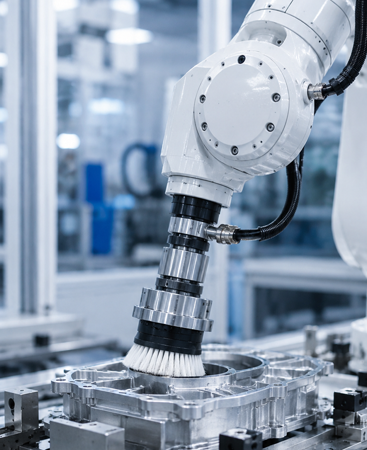 Roboter mit Pinsel-Aufsatz (Ai)