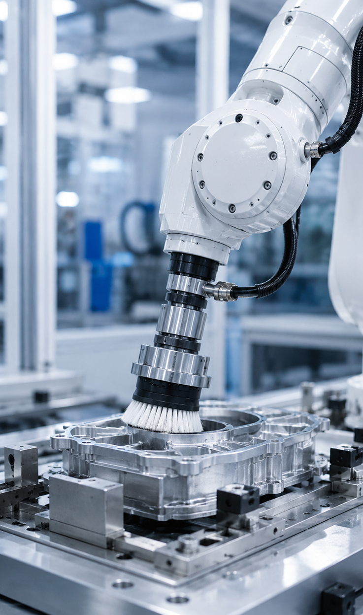 Roboter mit Pinsel-Aufsatz (Ai)